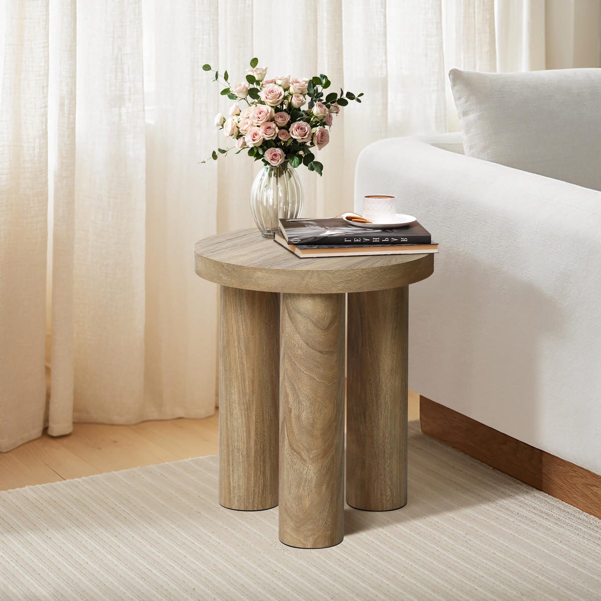 BEISTELLTISCH Holz Rund, Ø42 × H50 cm - Braun, Holzwerkstoff (42/42/50cm) - Hometopia