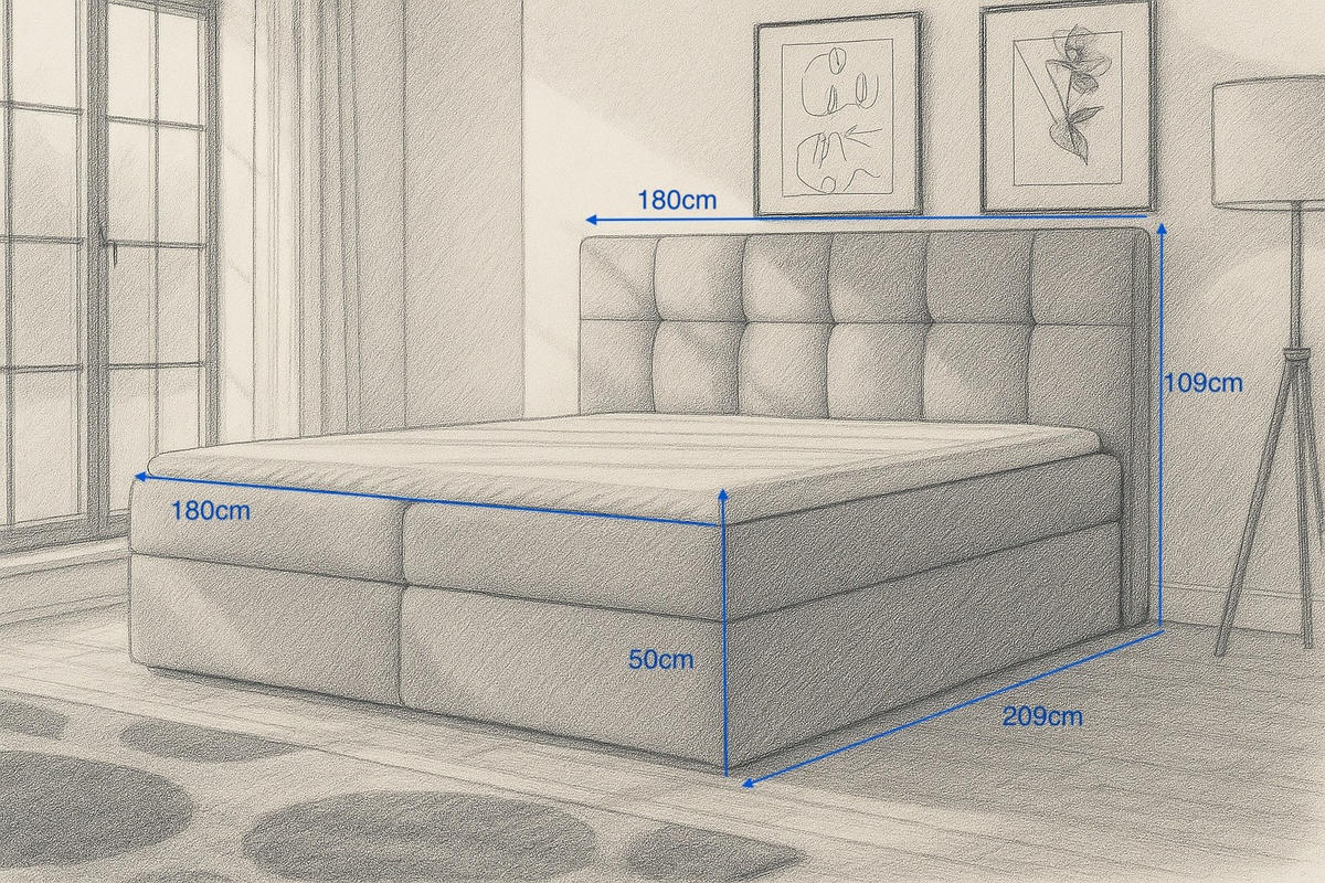 BOXSPRINGBETT REF 180 x 200 cm mit Bettkasten – Eleganz und Komfort vereint. Farbe : Rosa - Rosa, Textil (180/200cm) - A&J MöbelLand