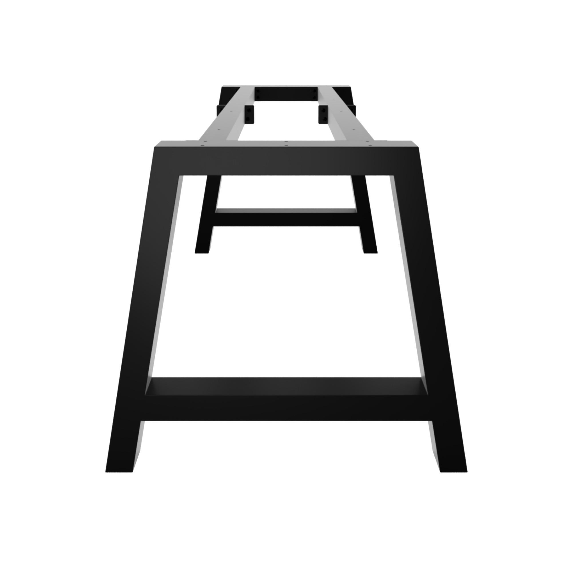 TISCHBEINE Ksora Extreme Metall Schwarz 220/80/72 cm - Schwarz, Metall (80/72/220cm) - Metalo Pro