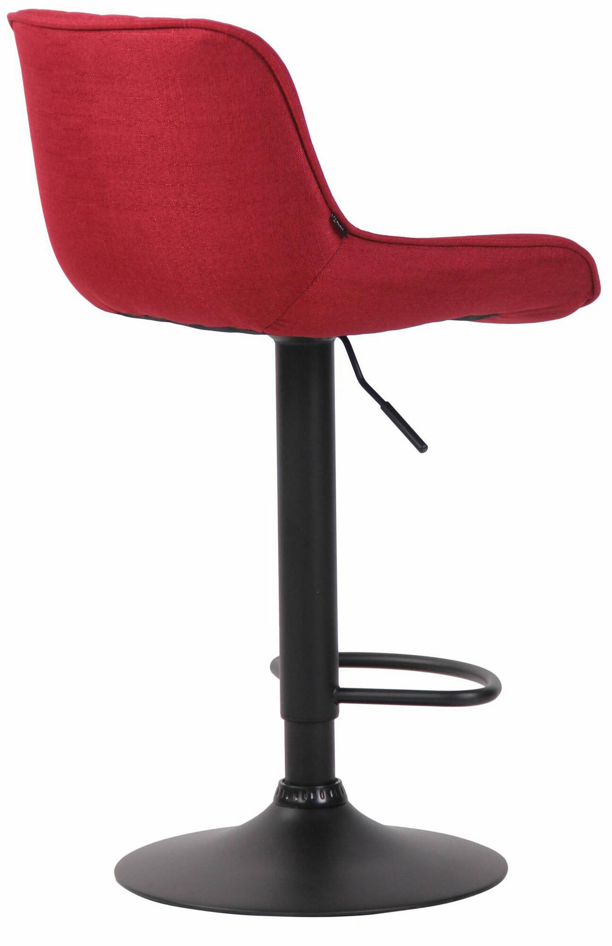 BARHOCKER 2er Set Lentos Stoff schwarz rot - Rot/Schwarz, Textil/Metall (50/108/50cm) - TPFLiving