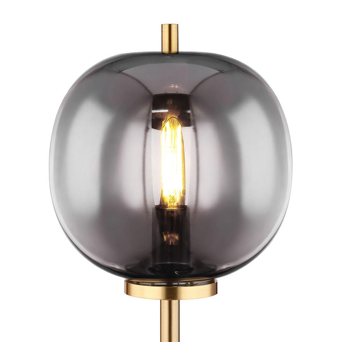 TISCHLEUCHTE Messing Glas rauch - Messingfarben, Glas (18.5/18.5/45cm) - Globo Lighting