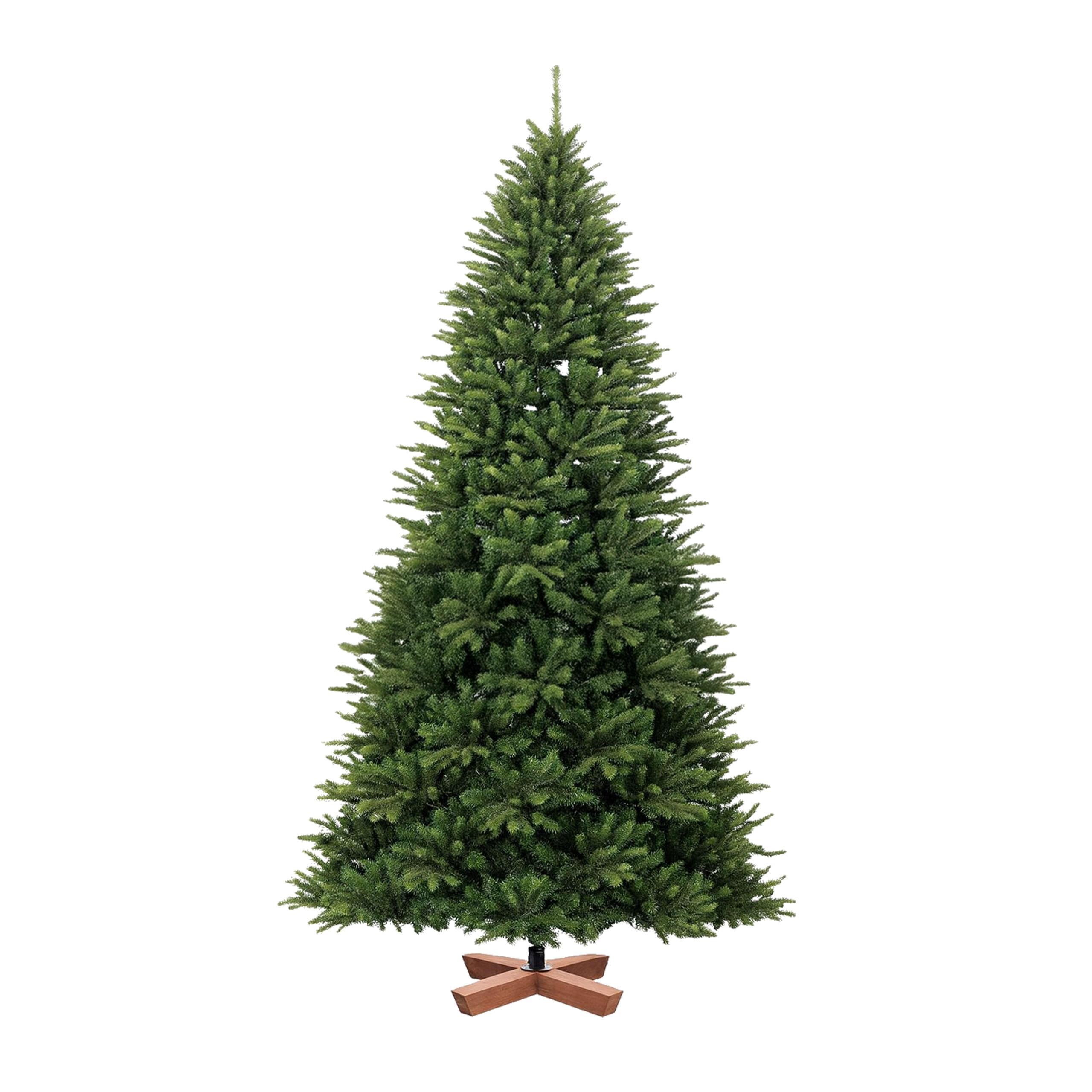 KUNST-WEIHNACHTSBAUM - Dunkelgrün, Holz/Kunststoff (210cm) - Relaxdays
