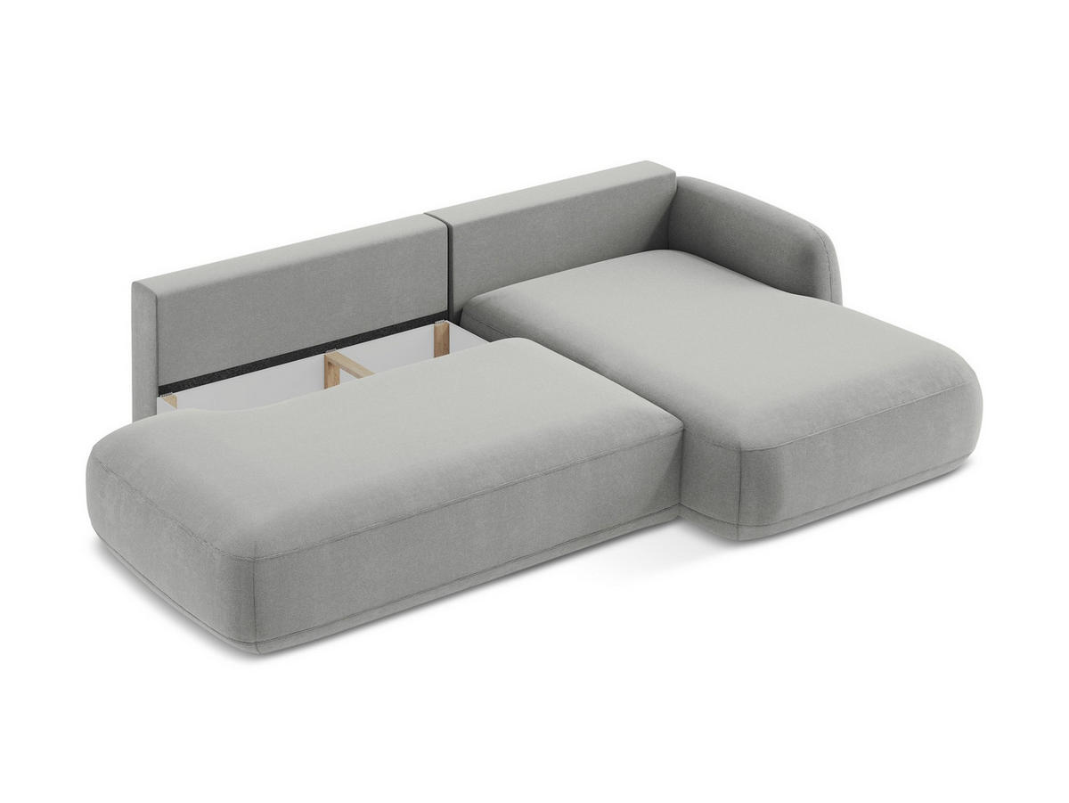 3-SITZER SOFA mit Schlaffunktion Bouclé Stoff Schwarz - Schwarz, Holzwerkstoff/Kunststoff (266/95/121cm) - LaMiaSofa