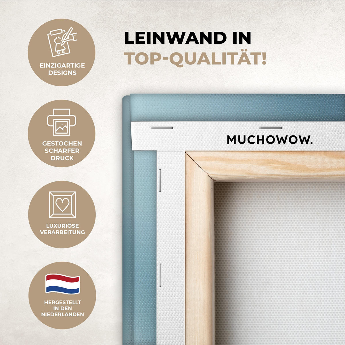 LEINWANDBILD Löwenzahn - Wind - Blau Deko Wohnzimmer 20x20 cm - Blaugrau, Textil (20/20cm) - MuchoWow