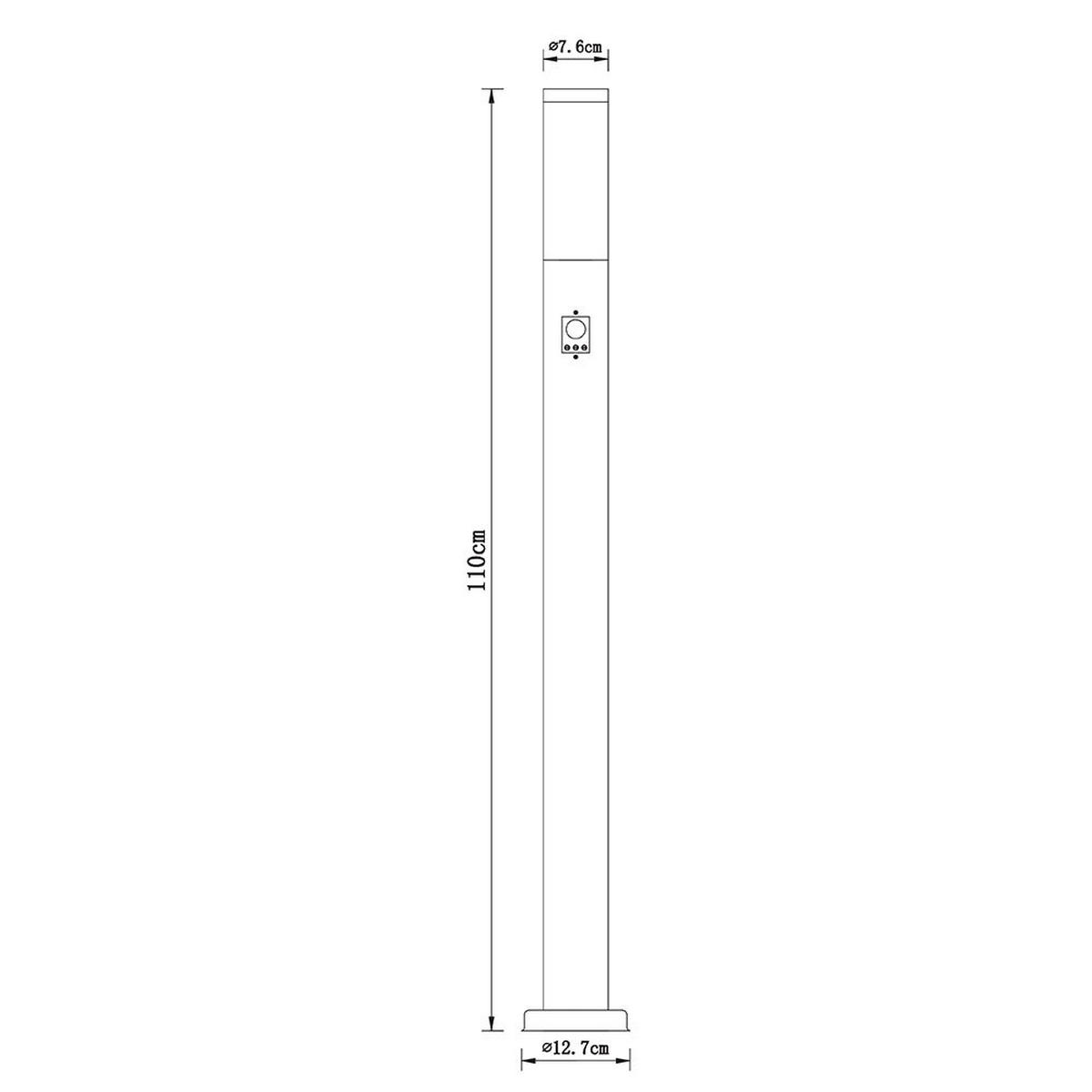LED STEHLEUCHTE BOSTON Anthrazit Edelstahl - Anthrazit, Metall (12.7/12.7/110cm) - Globo Lighting