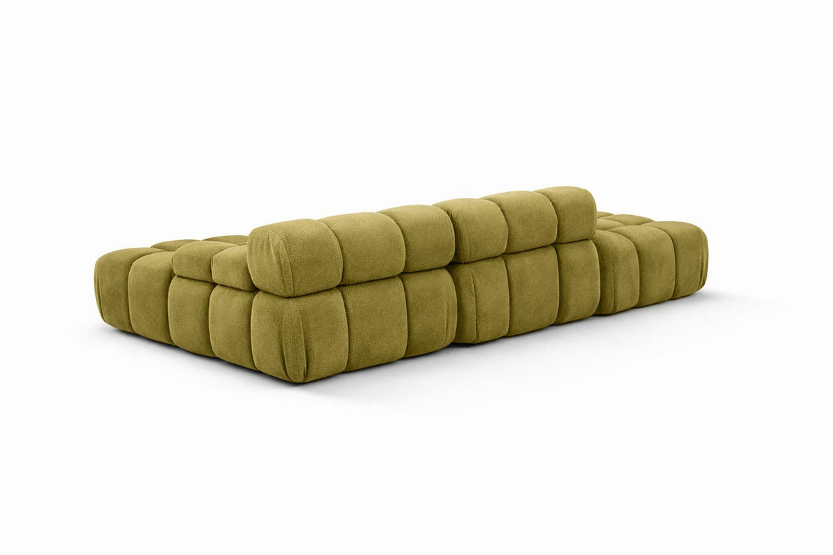 ECKSOFA L-Form Modular Mit Hocker, Veloursstoff Salvador, Olive, Links, Selia - Olivgrün, Holz (285/160cm) - Kaiser Möbel