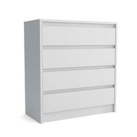 KOMMODE ASTORRE 75/82/35 cm mit 4 Schubladen Weiß - Weiß, Holzwerkstoff (75/82/35cm) - MASSENO