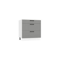 UNTERSCHRANK D80S3 - KENDRO - 3 Schubladen für effiziente Organisation - Weiß/Grau, Holz (80/82/52.4cm) - ROYAL24_MARKT