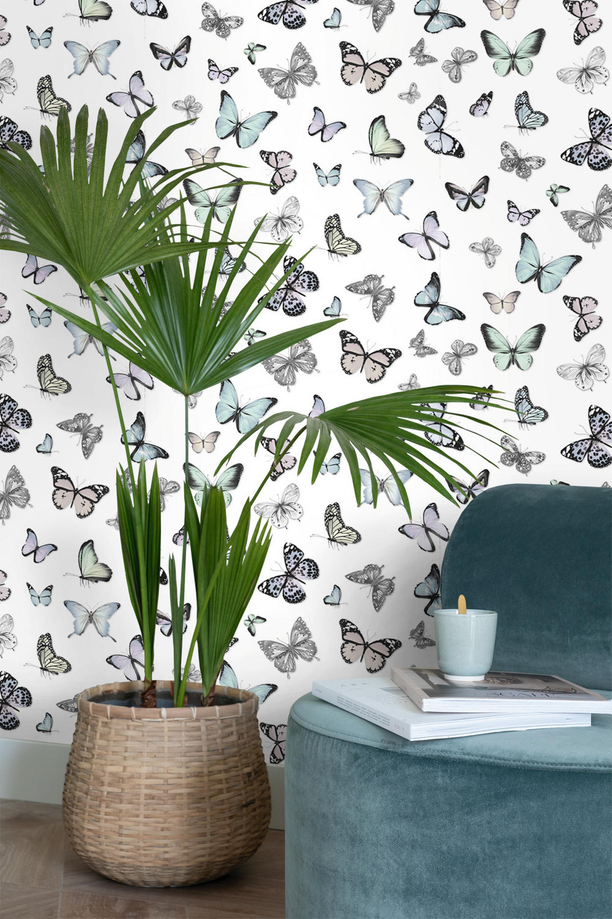 TAPETE Schmetterlinge 53 cm x 10.05 m - Lila, Papier (53/1000cm) - ESTAhome