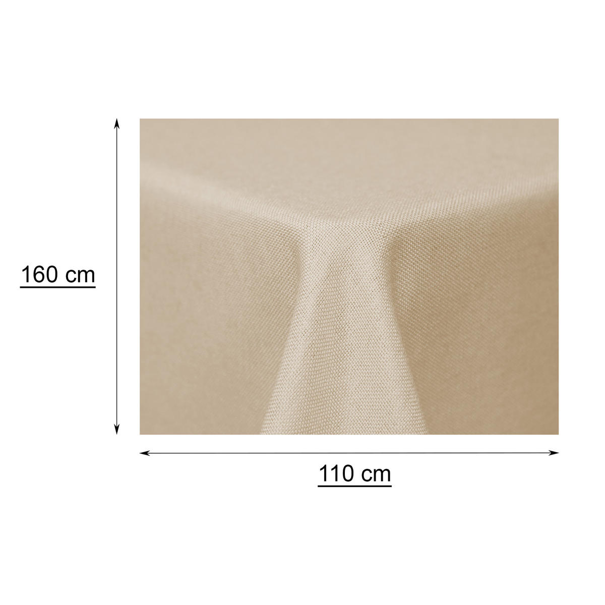 TISCHDECKE Leinenoptik 110/160 cm eckig Ecru - Ecru, Textil (110/160cm) - TiborTex