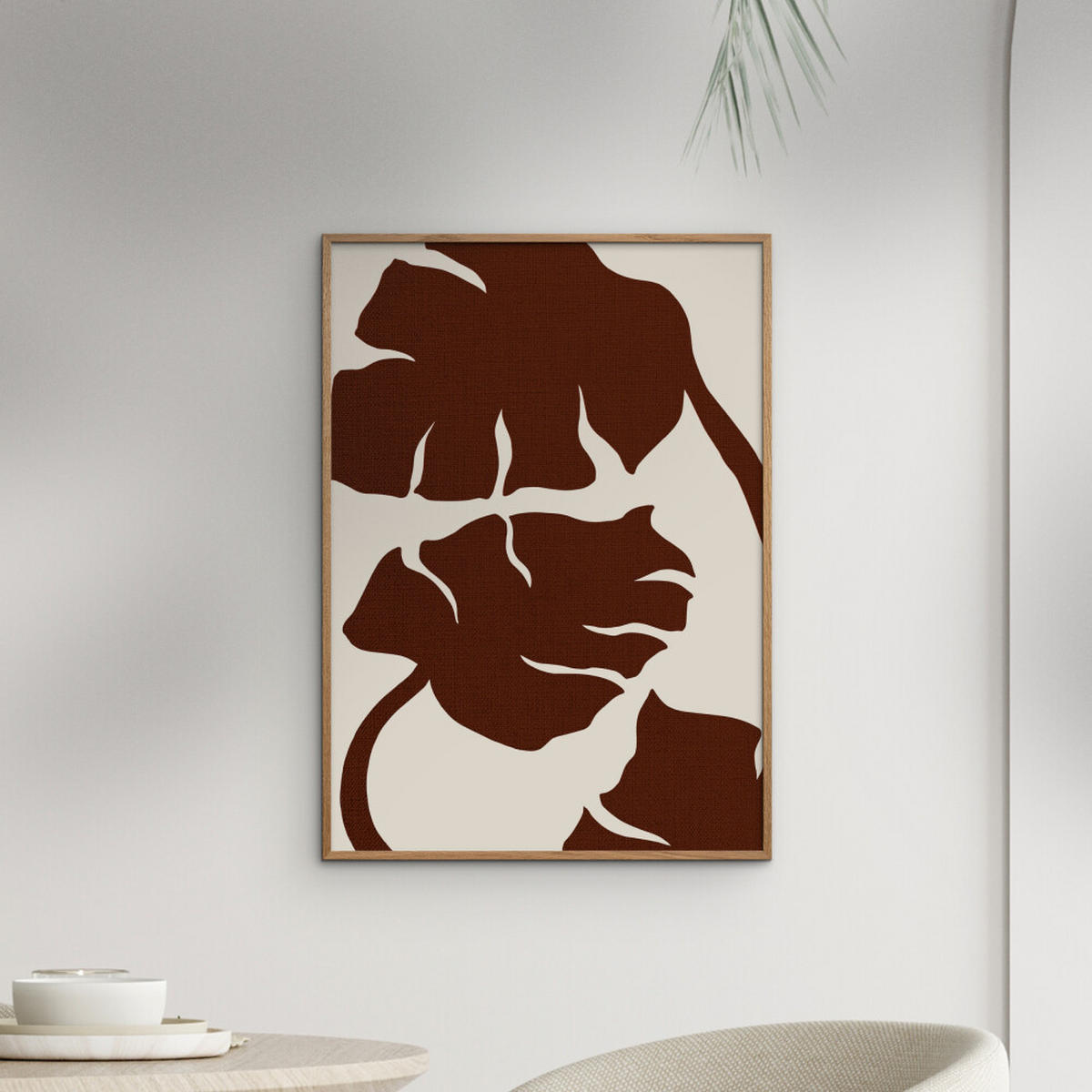 POSTER Affordable Art Prints - Monstera- Canvas Brown - Braun, Papier (50/70/0.1cm) - Poster&Frame