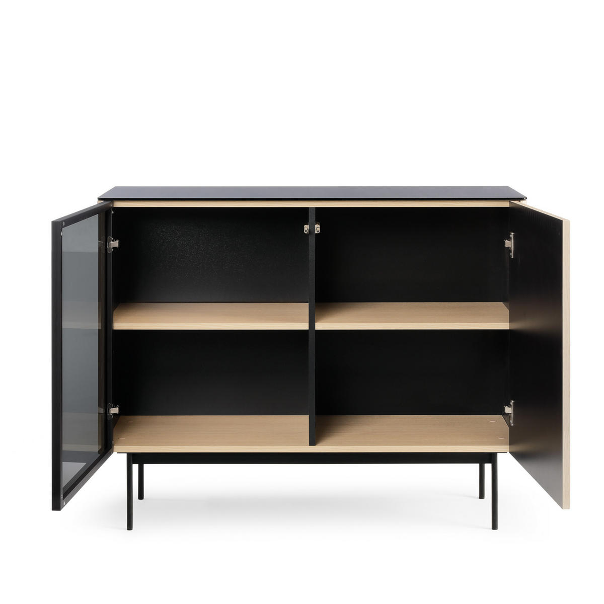 SIDEBOARD OLDEN KOM1 Glasplatte Eiche - Eichefarben, Glas/Holzwerkstoff (107/84/39cm) - Komodee