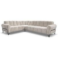 ECKSOFA Volare ohne Schlaffunktion Creme rechts - Creme/Schwarz, Textil/Metall (295/235cm) - Beautysofa