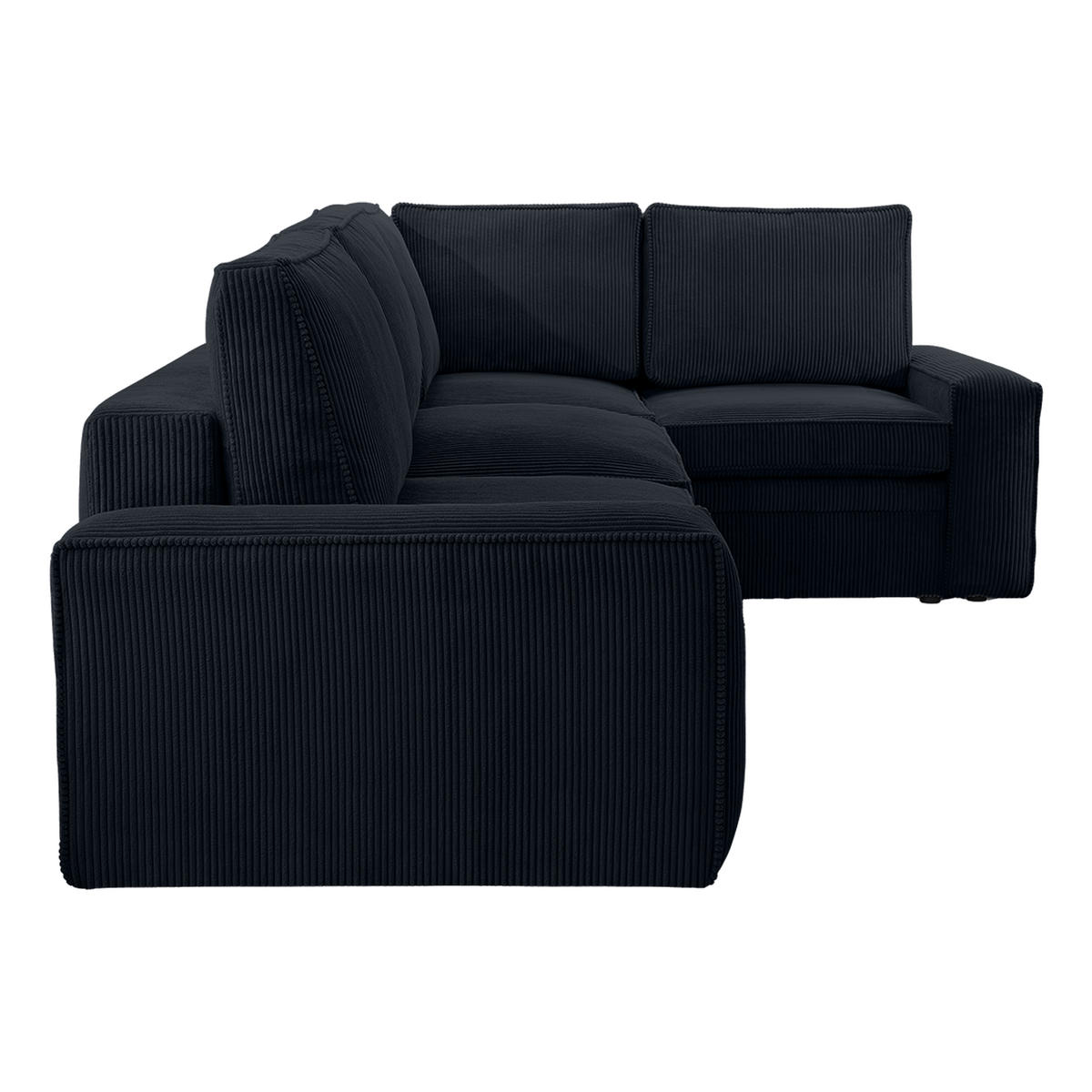 ROHOVÁ SOFAS FJORDI s funkcí spaní, Černá - černá, textil (296/196cm) - Fedve