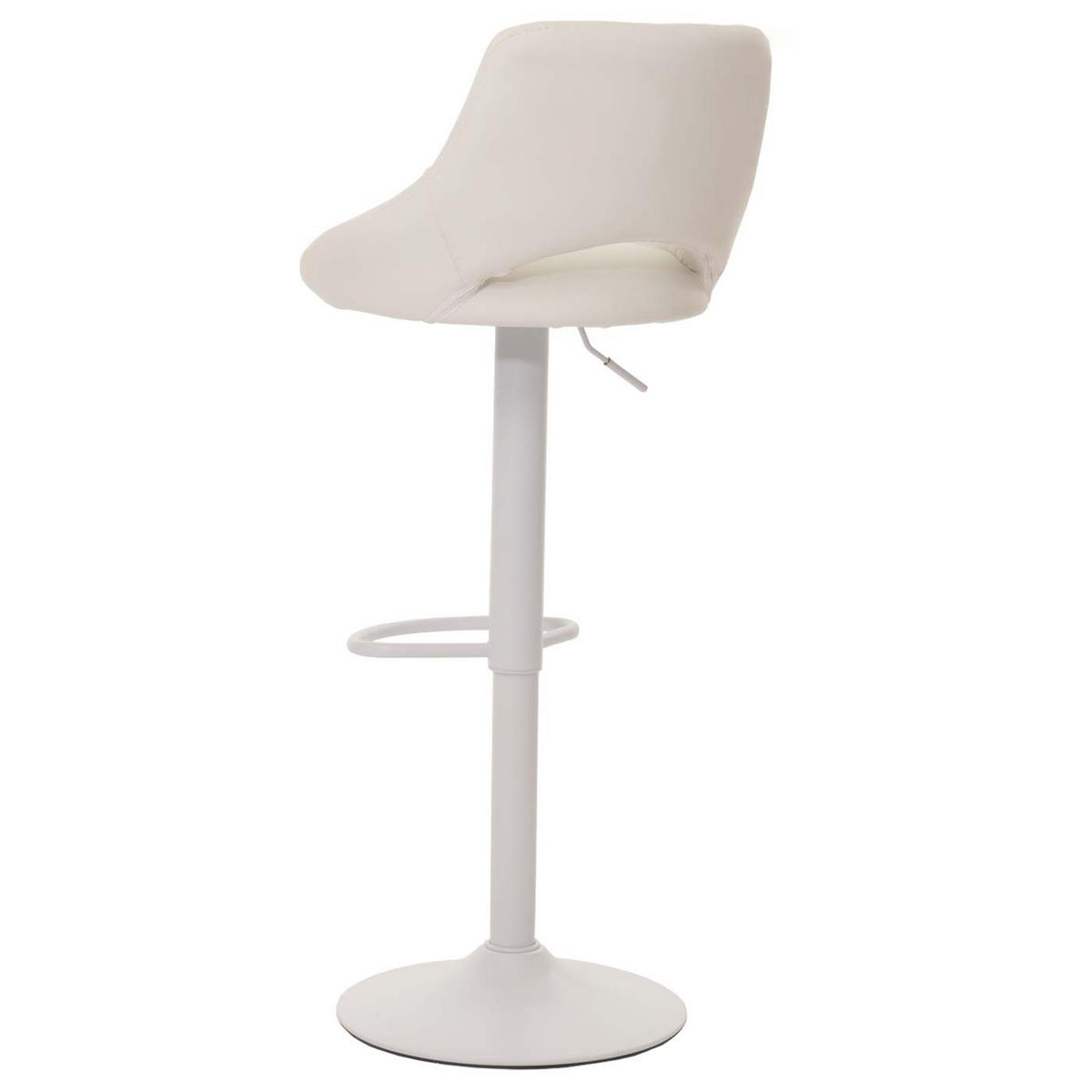 BARHOCKER 2er-Set gepolstert mit Lehne Sitzhöhe 60-82cm Fußablage drehbar Kunstleder Metall Weiß - Weiß, Kunststoff (47/107/44cm) - PROREGAL