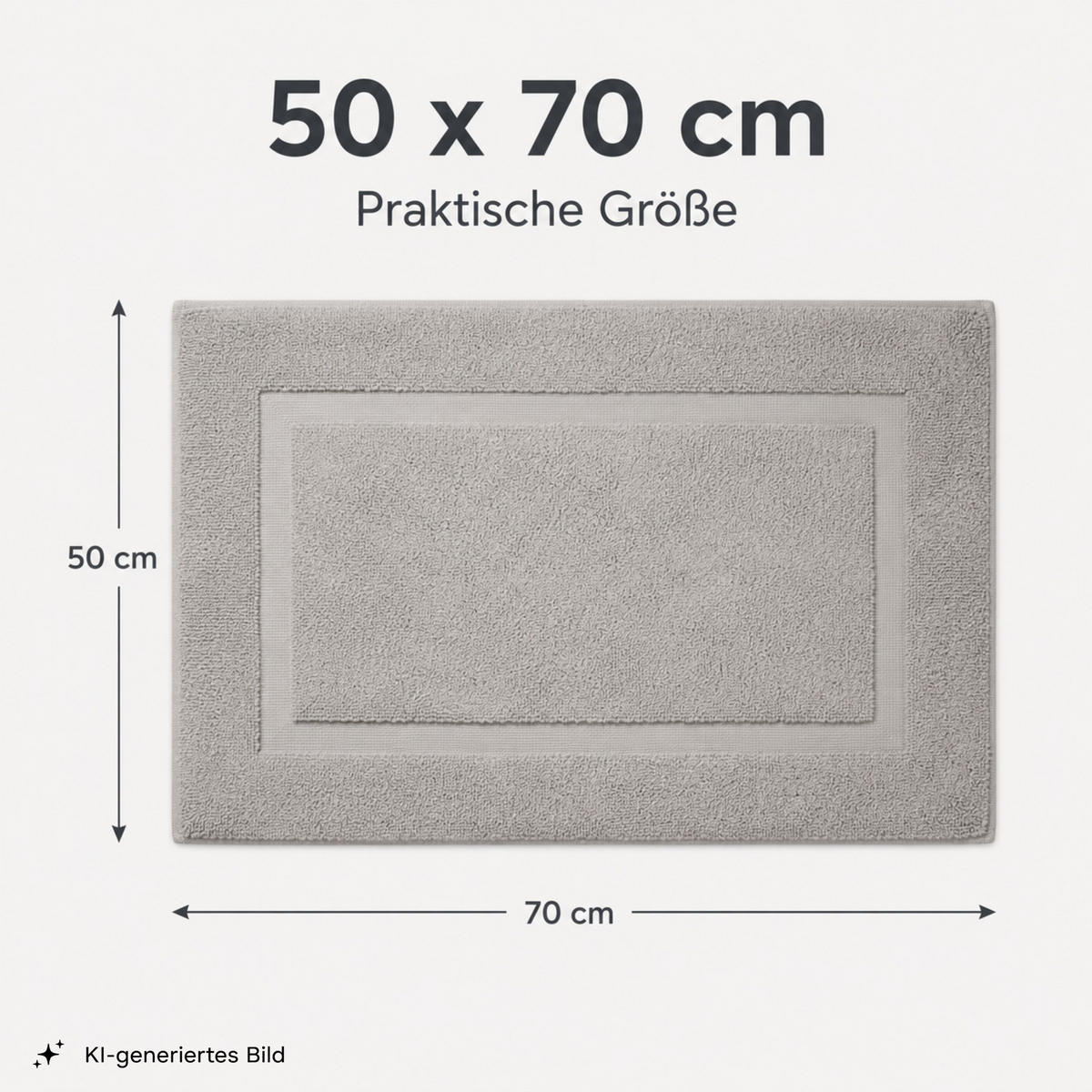 BADVORLEGER Palma (Miro) - 50 x 70 cm - Silber - Grau, Textil (50/70cm) - SCHIESSER