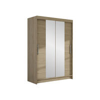 KLEIDERSCHRANK Miami II - Silberfarben/Sonoma Eiche, Holzwerkstoff/Kunststoff (120/200/58cm) - MIRJAN24