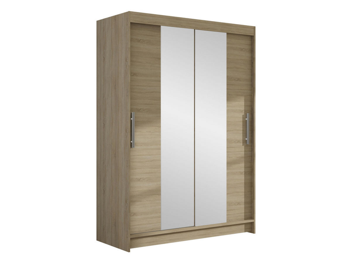 KLEIDERSCHRANK Miami II - Silberfarben/Sonoma Eiche, Holzwerkstoff/Kunststoff (120/200/58cm) - MIRJAN24