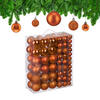 138XWEIHNACHTSKUGELN - Orange, Kunststoff (6/7/6cm) - Relaxdays