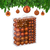 138XWEIHNACHTSKUGELN - Orange, Kunststoff (6/7/6cm) - Relaxdays
