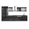 KÜCHENZEILE R-Line Anthrazit Hochglanz/Weiß 350 cm mit Hochschrank AP Eiche - Anthrazit/Weiß, Holzwerkstoff (350/81.6/60cm) - Vicco