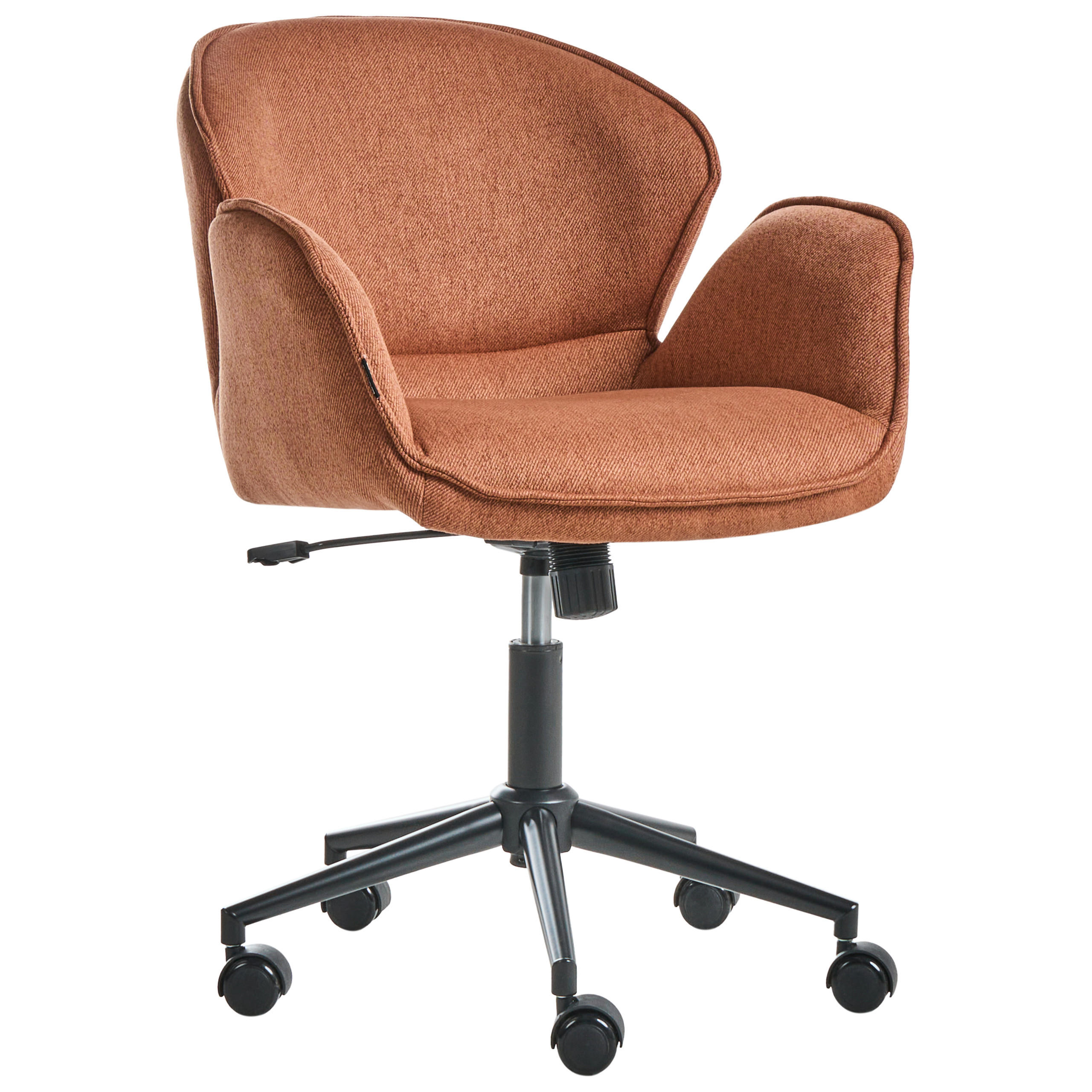 SCHREIBTISCHSTUHL Stoff Orange Belmar - Orange, Textil (63/83/70cm) - Beliani