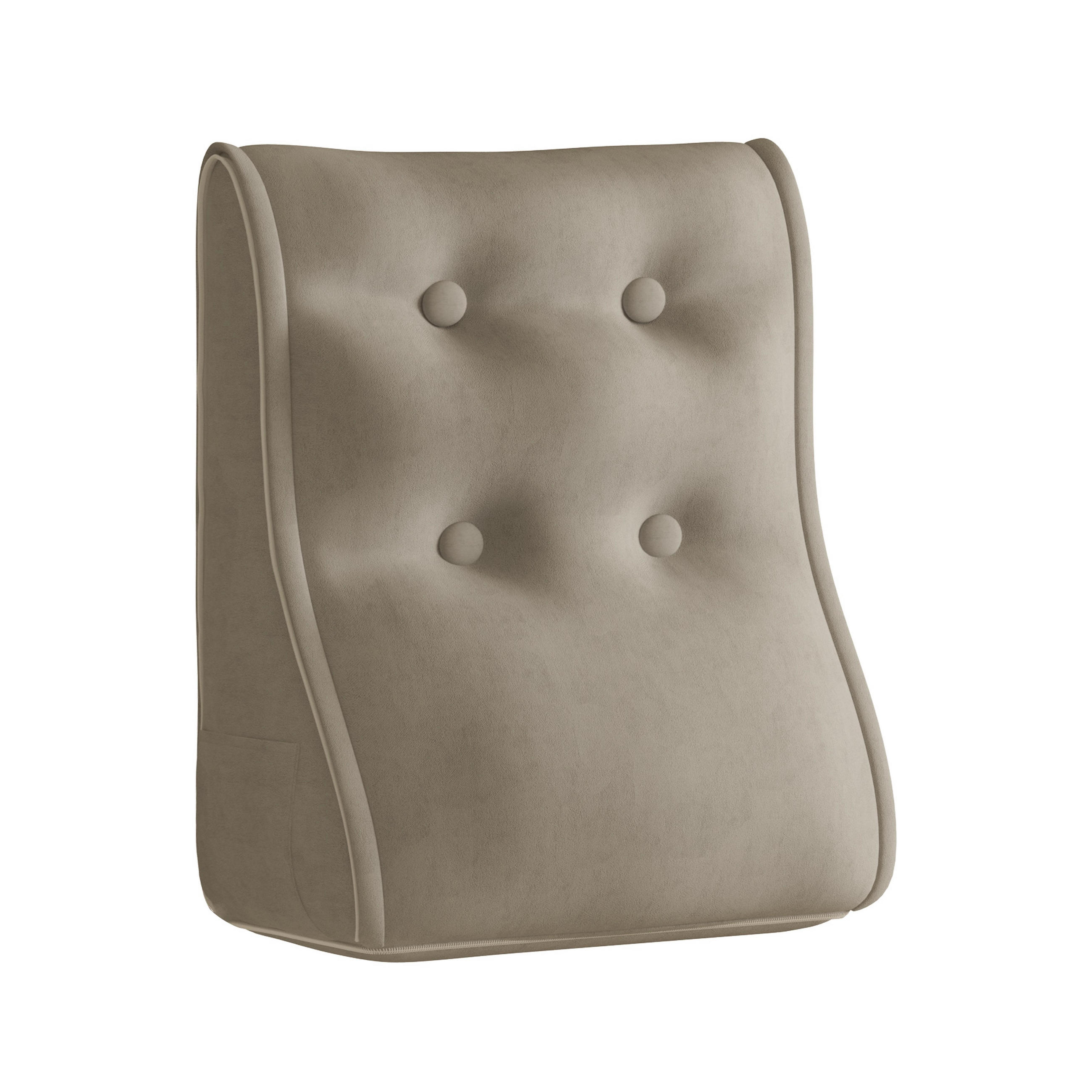 RÜCKENKISSEN Kopfteilkissen Samt Kamel 50/22cm - Hellbraun, Textil (22/50cm) - Vercart
