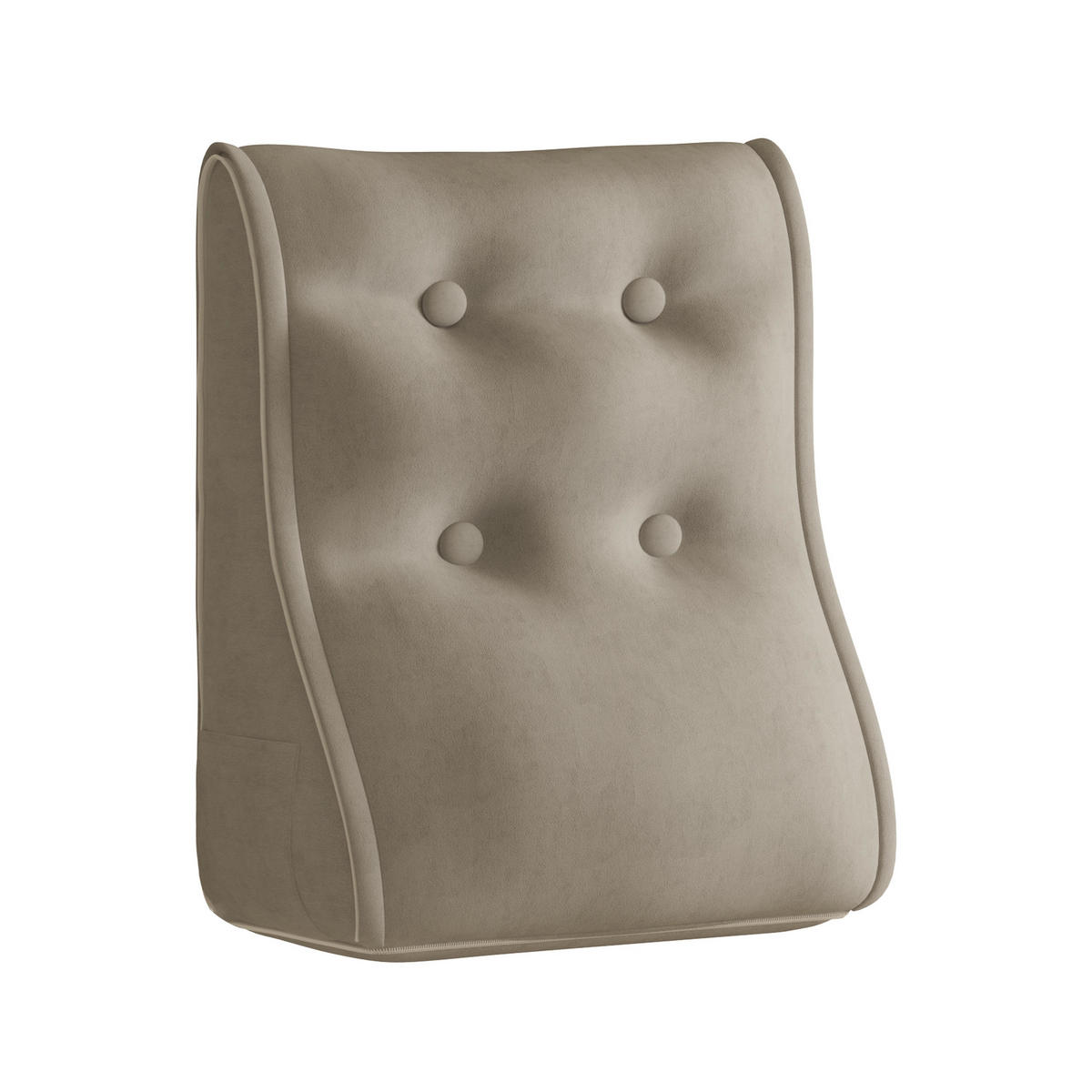RÜCKENKISSEN Kopfteilkissen Samt Kamel 50/22cm - Hellbraun, Textil (22/50cm) - Vercart