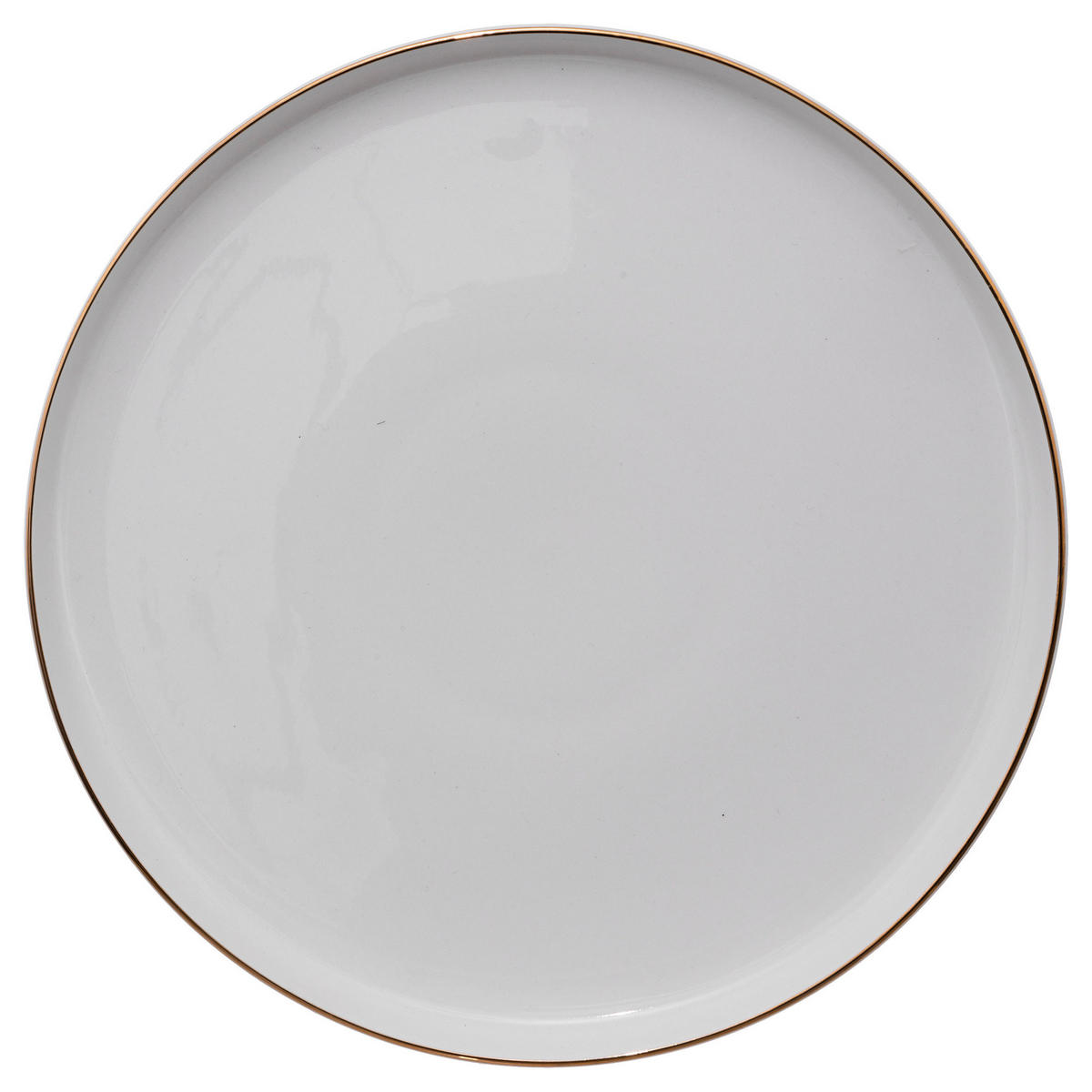 SPEISETELLER mit goldenem Rand Sublima Weiß 27/27/2,5 cm - Weiß, Keramik (27cm) - Secret de Gourmet