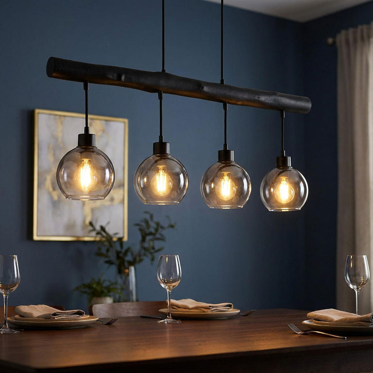 HÄNGELEUCHTE MOITAS Glas Rauchgrau Matt - Grau, Glas (85/15/120cm) - Globo Lighting