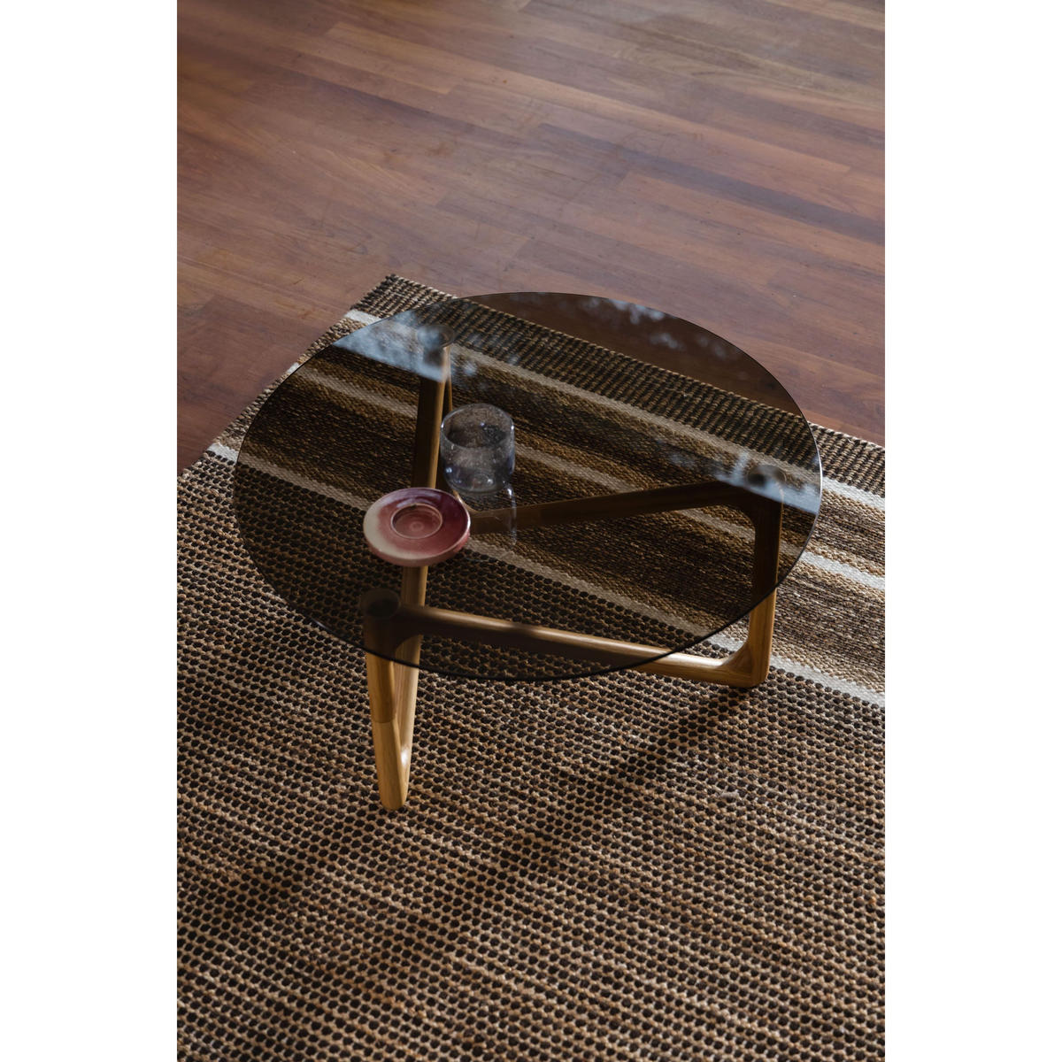 COUCHTISCH Naia Rund 80 cm Natural - Klar, Glas (80/80/40cm) - Dutchbone