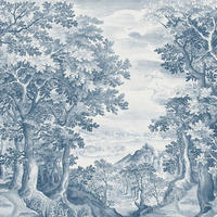 FOTOTAPETE Wald 371 x 280 cm - Blau, Papier (371/280cm) - Sanders & Sanders