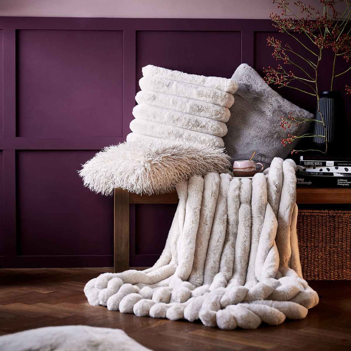 KISSEN Wild Thing Faux Fur - Silberfarben, Textil (50/50cm) - Butlers