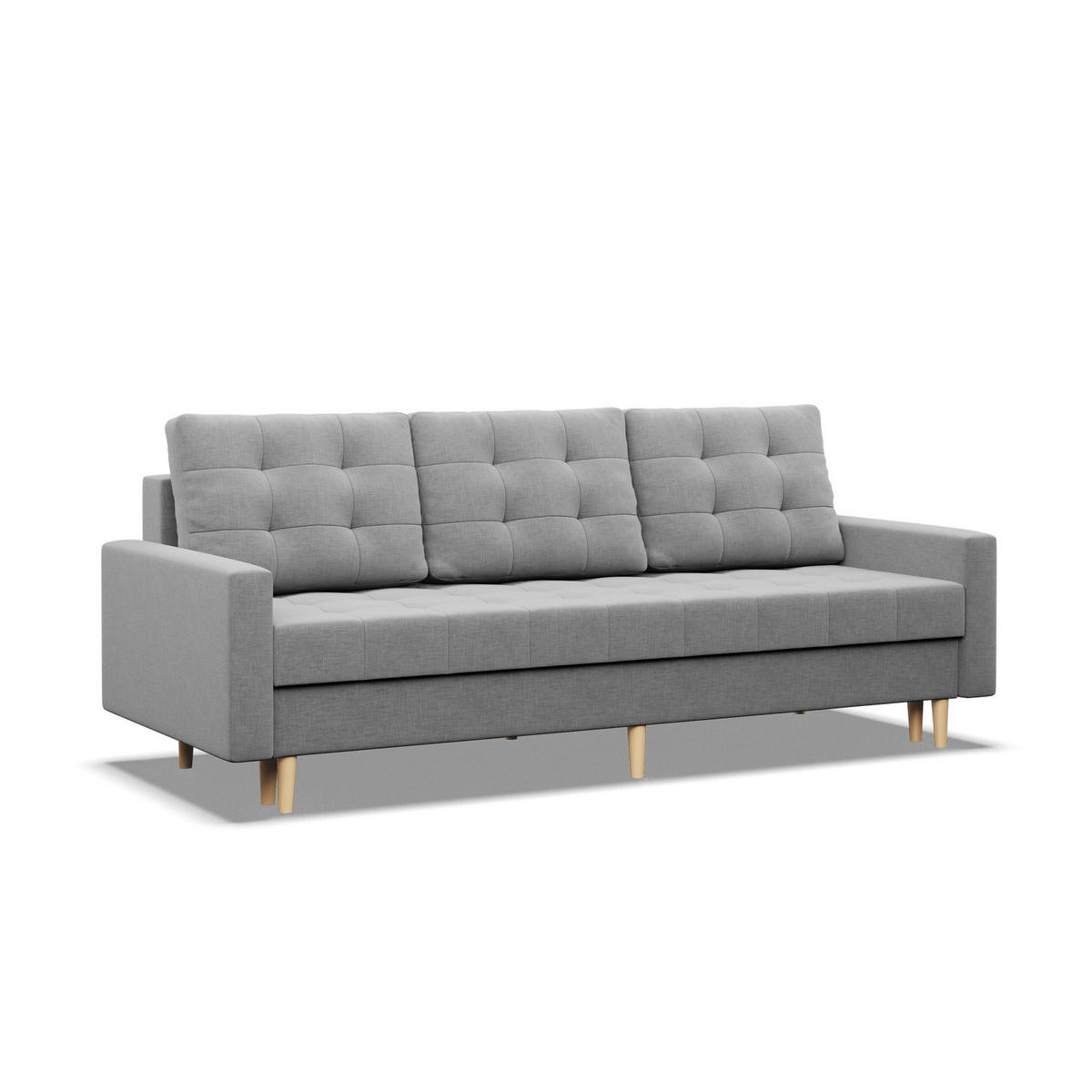 SOFA 3-SITZER MIT SCHLAFFUNKTION ELMA, Grau - Grau, Textil (212/88/92cm)