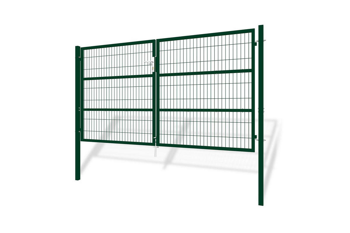 ZAUNTOR Razo Grün 3m H.160cm + TÜRCHEN 1m H.160cm - Grün, Metall (306/166cm) - Casanoov