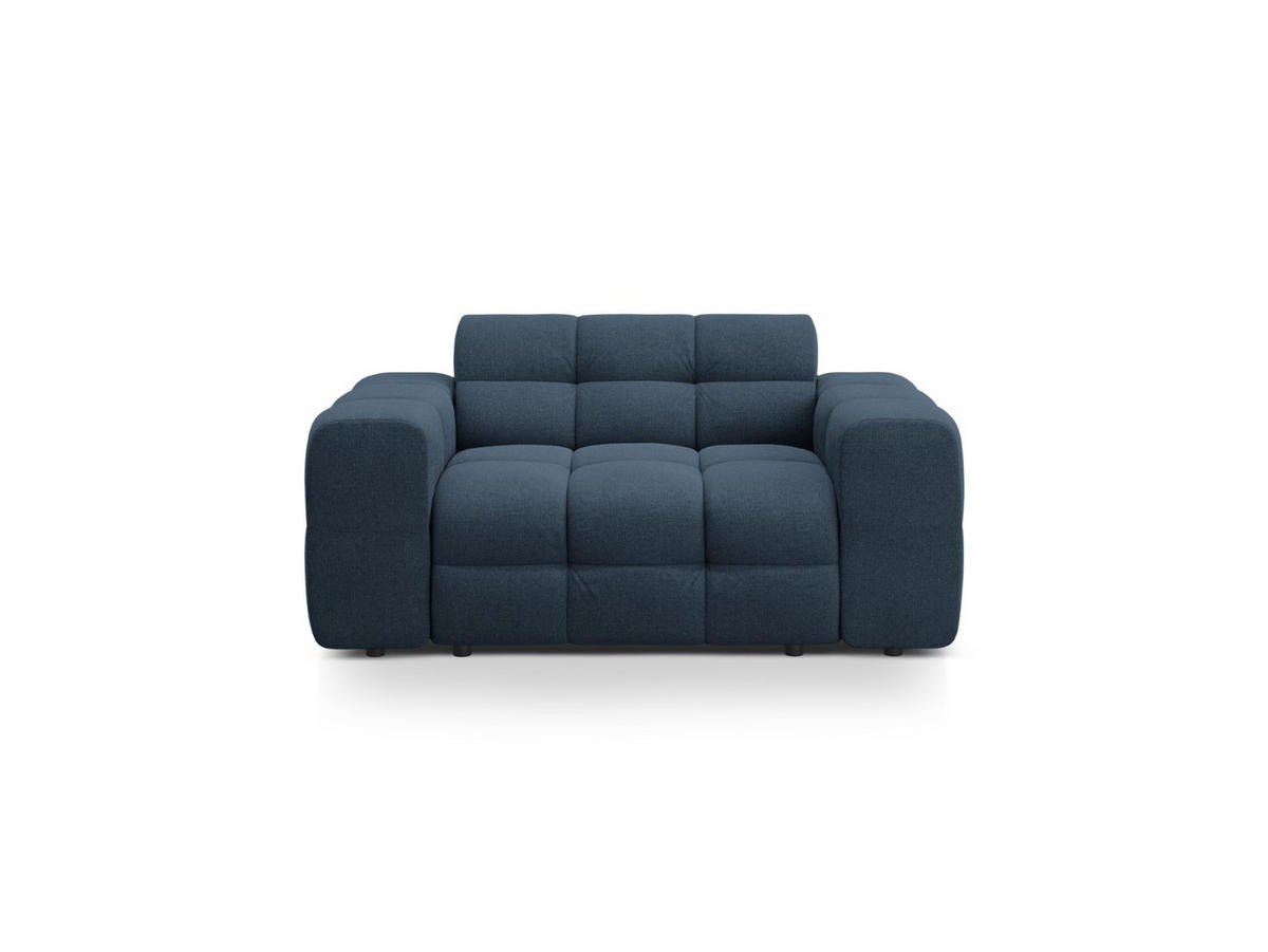 SOFA Kendal aus strukturiertem Stoff marineblau 2 Sitzplätze - Blau, Textil (156/79/103cm) - Micadoni