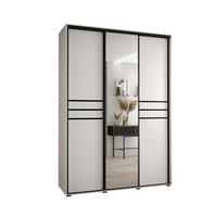 SCHWEBETÜRENSCHRANK 235,2/170/60 3-türig - Schwarz/Weiß, Holz/Metall (170/235/60cm) - Abiks Möbel