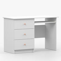 SCHREIBTISCH OLAF I 115/77/53cm Weiß, Griff Rosa - Rosa/Weiß, Holzwerkstoff/Metall (115/77/53cm) - imoebel24