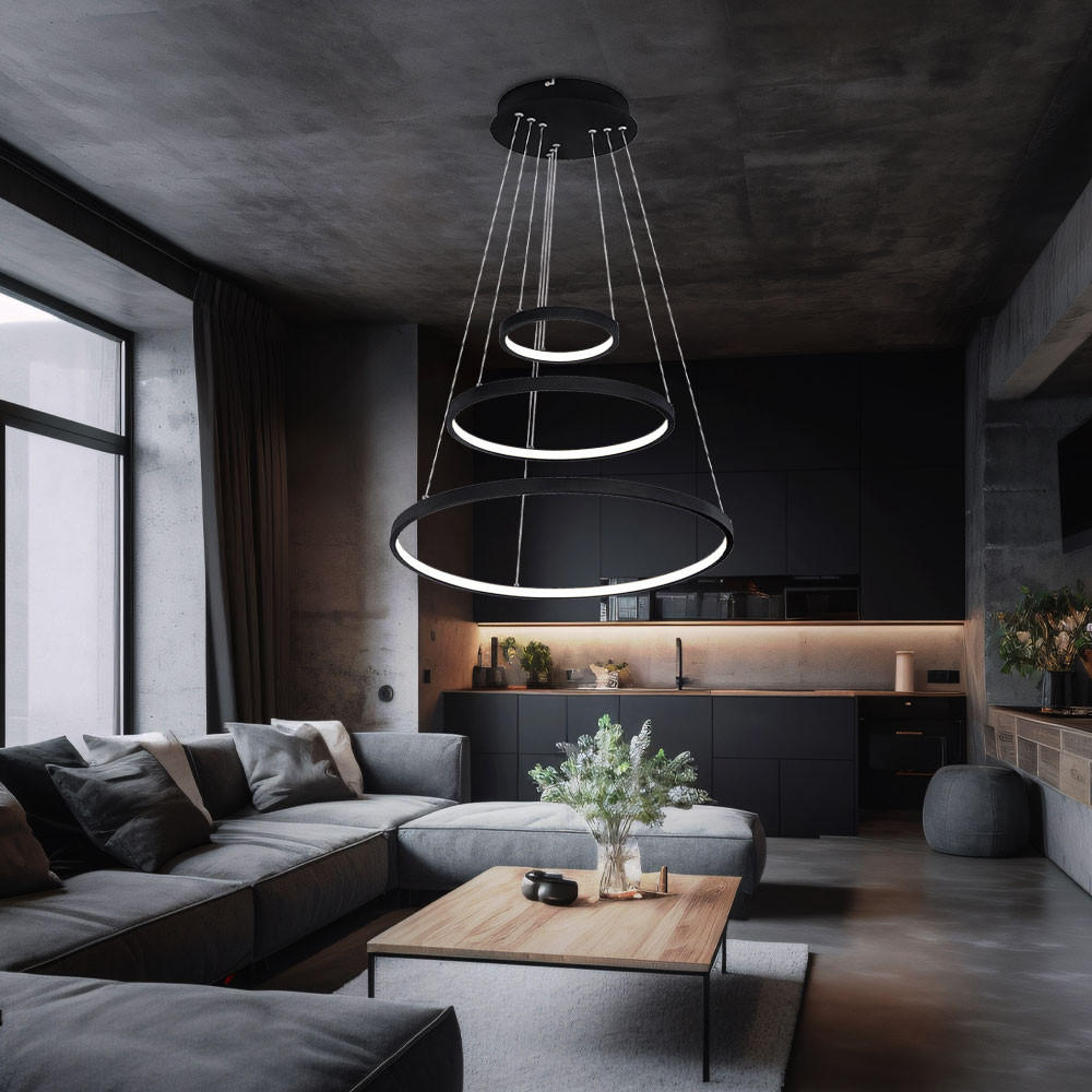 LED HÄNGELEUCHTE RALPH Metall Schwarz - Schwarz, Metall (51/51/120cm) - Globo Lighting