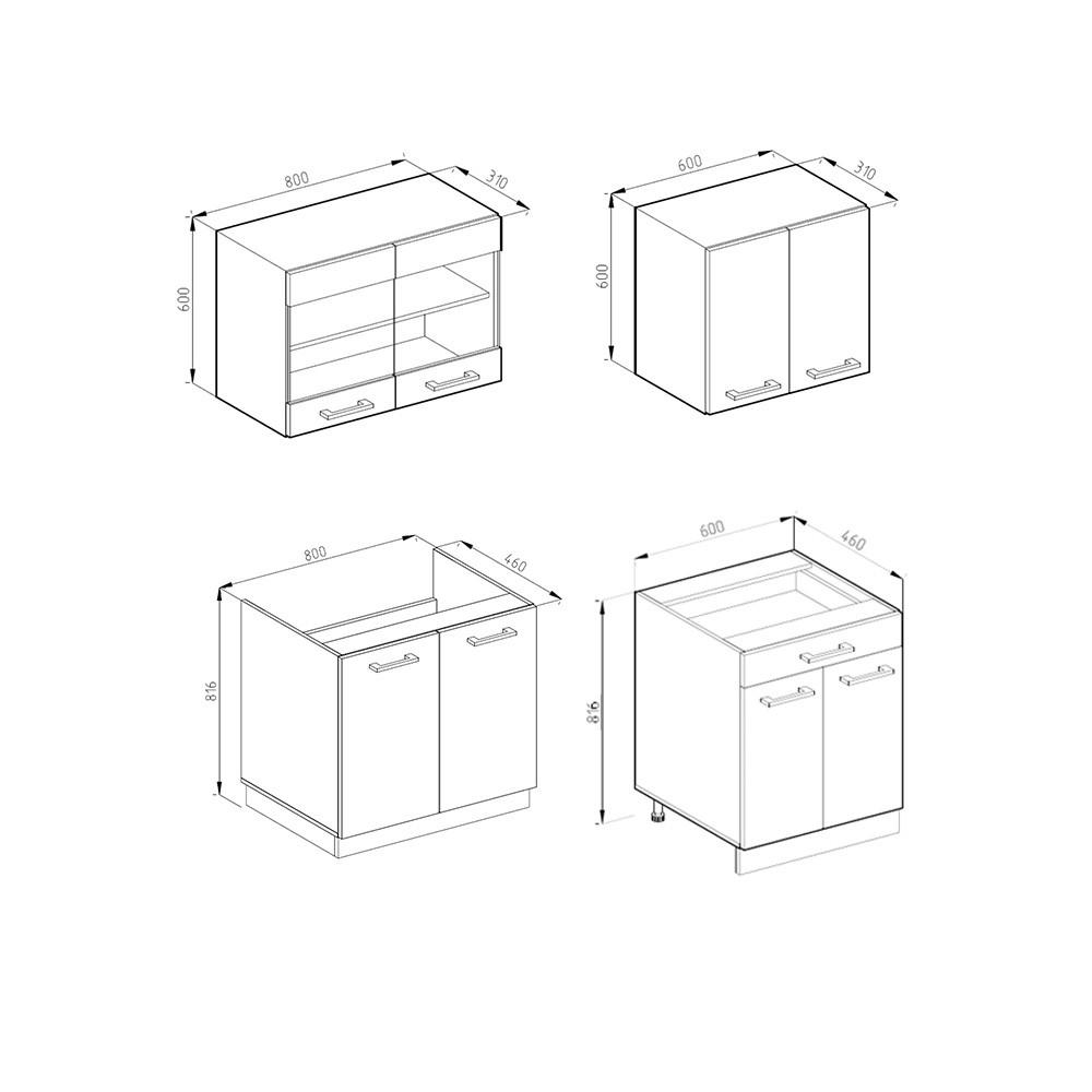 Thumbnail - Vicco Singleküche, Weiß, Anthrazit, Holzwerkstoff, Küchenblock,Rechteckig, 140x81.6x60 cm, Küchen, Küchenzeilen & Küchen...