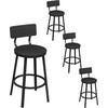 BARHOCKER 4er Set, Metallgestel, Schwarz - Schwarz, Holzwerkstoff/Metall (51.5/89/51.5cm) - Woltu