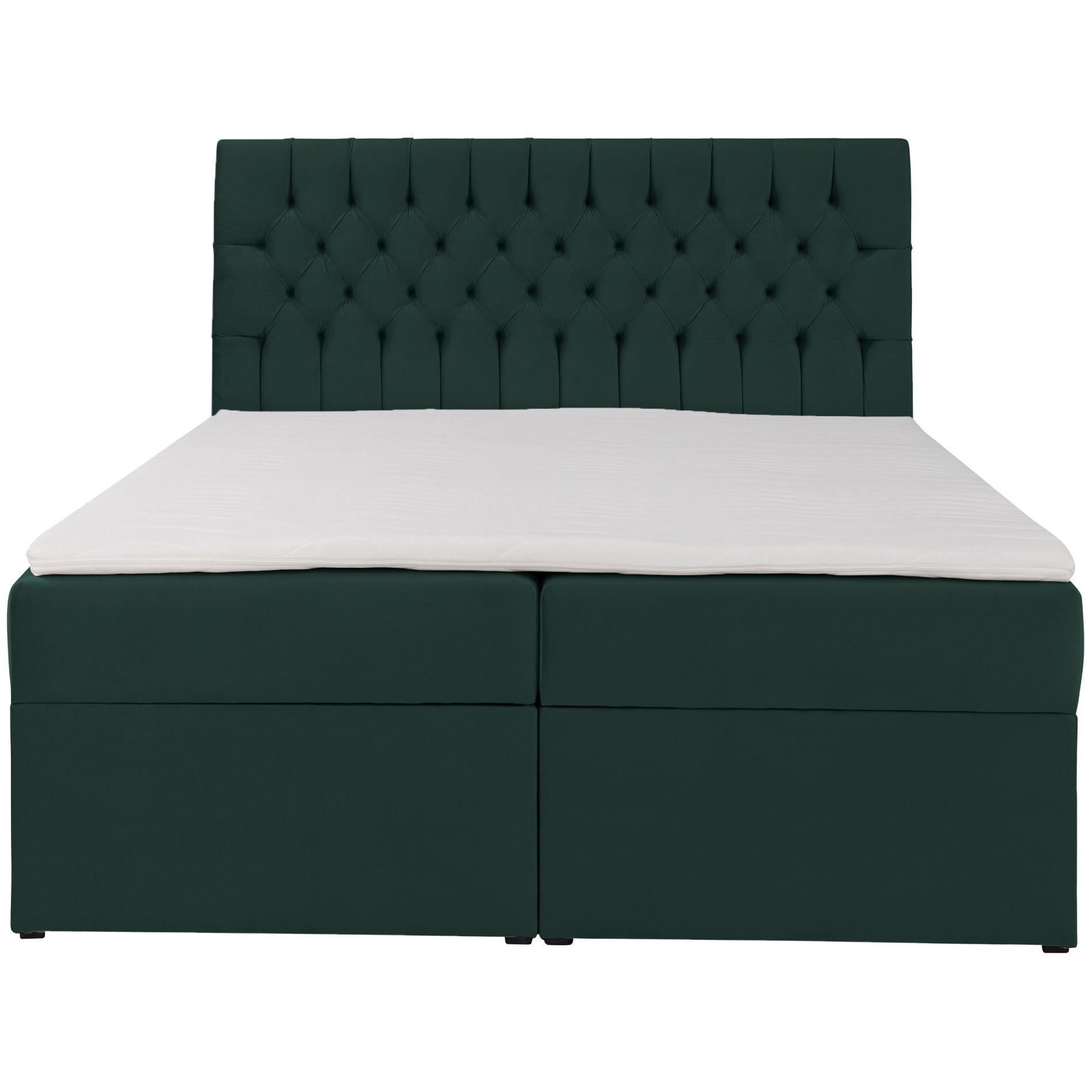 BOXBETT Daissy Flaschengrün Samt 160x200 cm - Grün, Textil (160/200cm) - Selsey