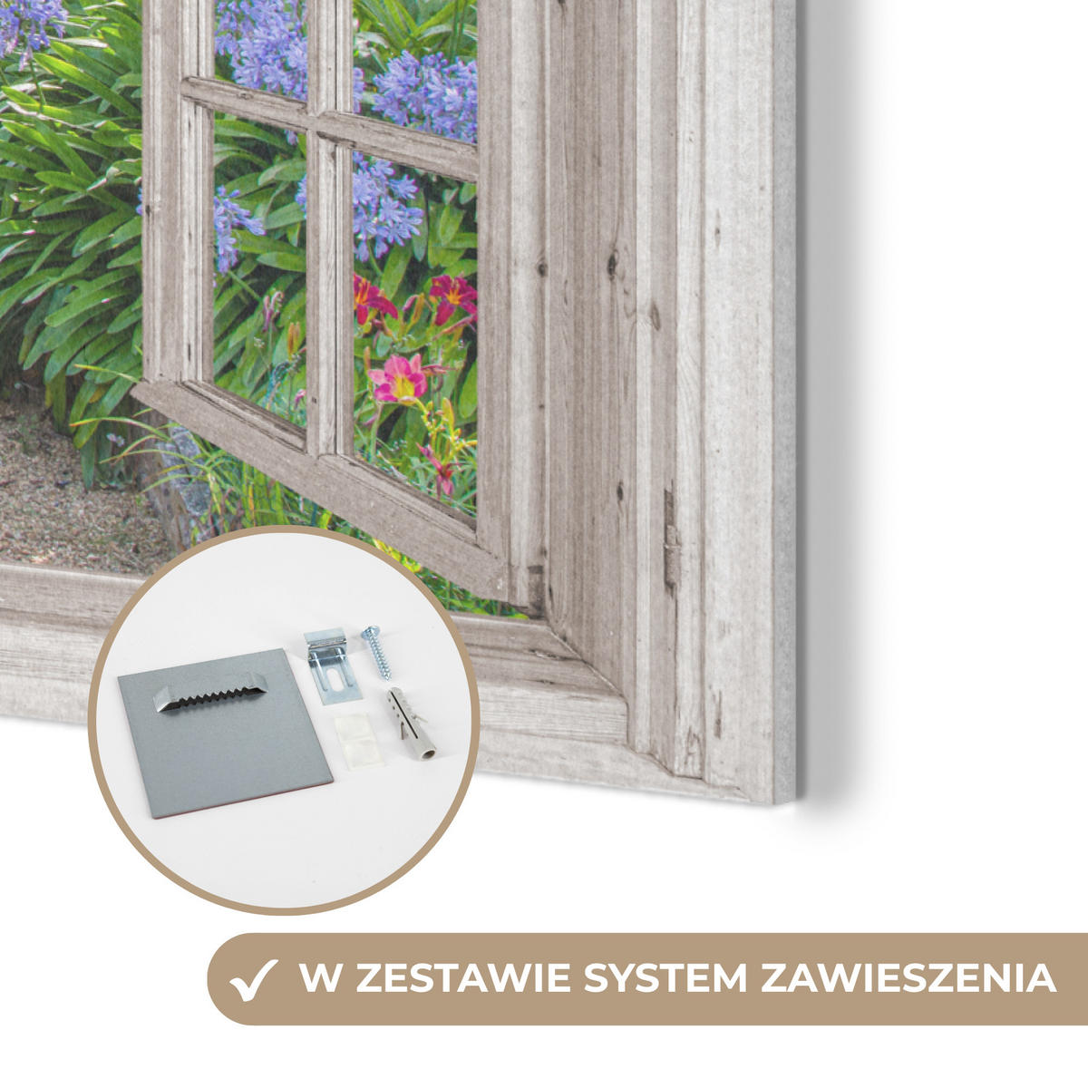 AKUSTIKBILD Hortensie - Durchsichtig - Blumen - Sommer - Lila - Weg Gemälde 80x60 cm - Lila, Textil (80/60/0.9cm) - MuchoWow