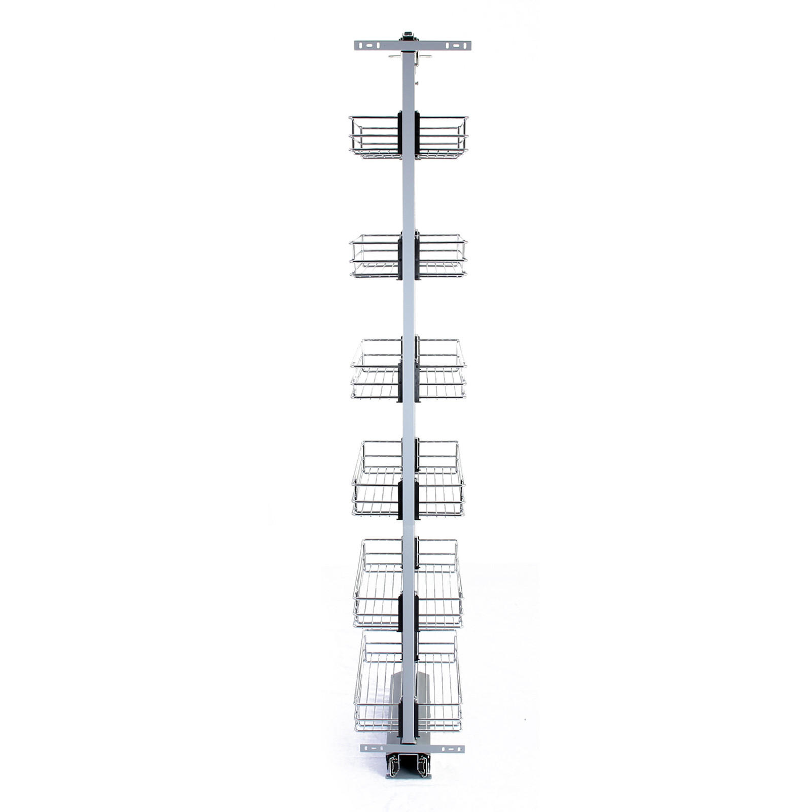 VORRATSSCHRANK ausziehbar – 170-195 cm Höhe - Silberfarben, Metall (126/195/25.2cm) - Kukoo