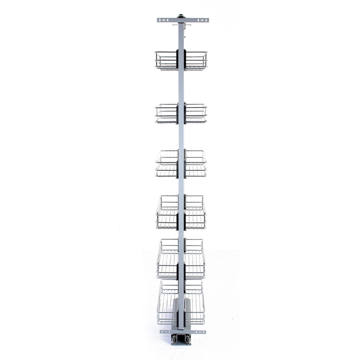 VORRATSSCHRANK ausziehbar – 170-195 cm Höhe - Silberfarben, Metall (126/195/25.2cm) - Kukoo