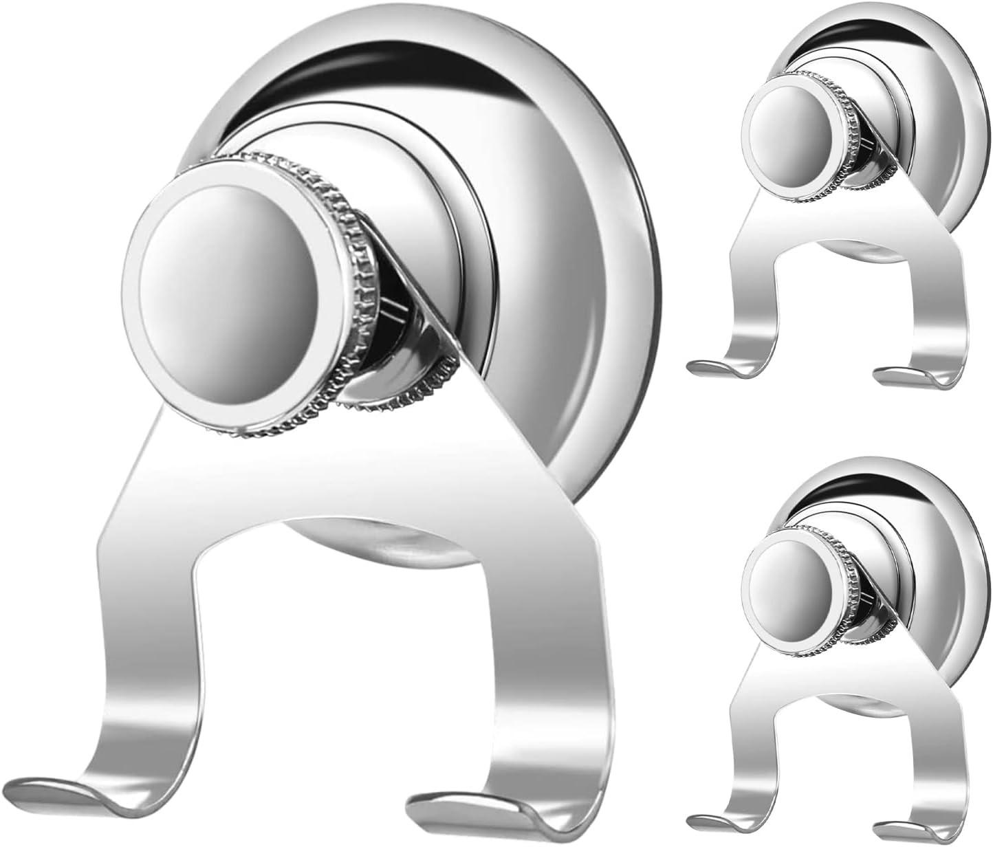 HAARTROCKNERHALTER , Set mit 3 Saugnapfhaken - Silberfarben, Metall (7.5/3/5.5cm) - BELZ