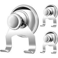HAARTROCKNERHALTER , Set mit 3 Saugnapfhaken - Silberfarben, Metall (7.5/3/5.5cm) - BELZ