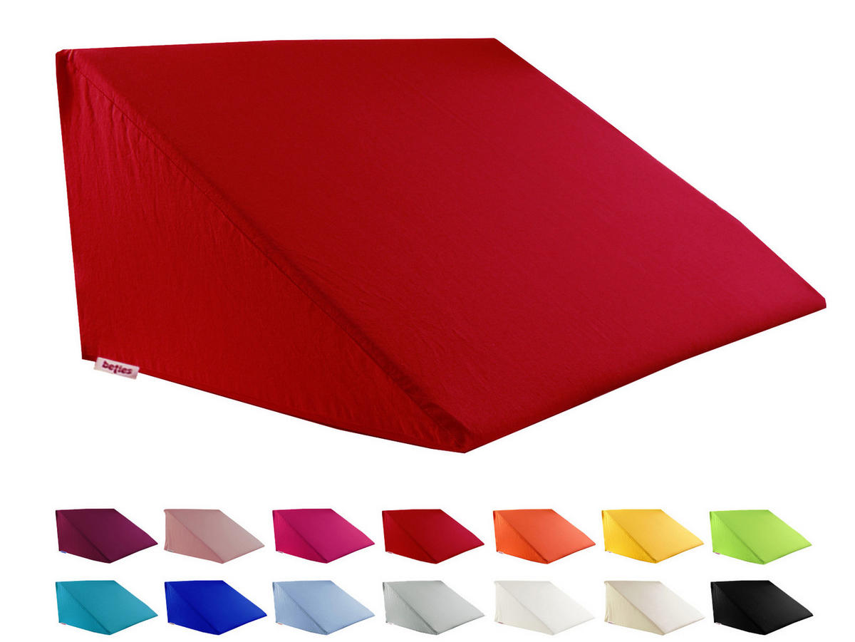 KEILKISSENBEZUG Basic 100% Baumwolle rot 62/49/30 cm - Rot, Textil (62/49cm) - beties Heimtextil