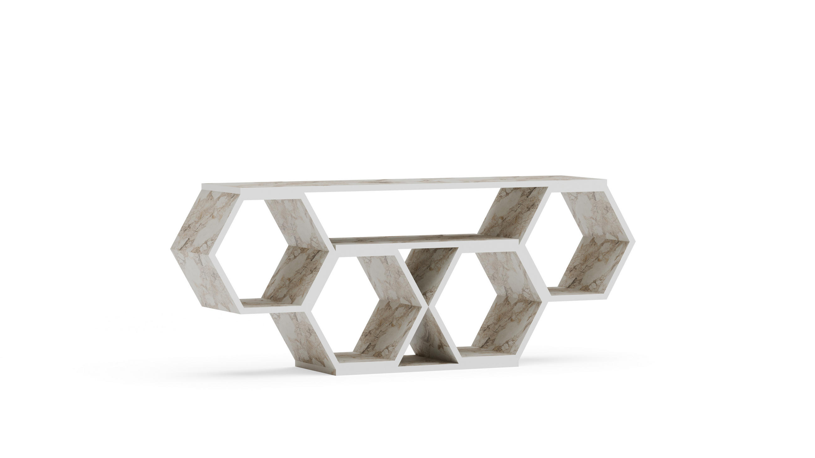 TV-ELEMENT Honig Weiß - Weiß, Holzwerkstoff (140/55.5/29.6cm) - Decorotika