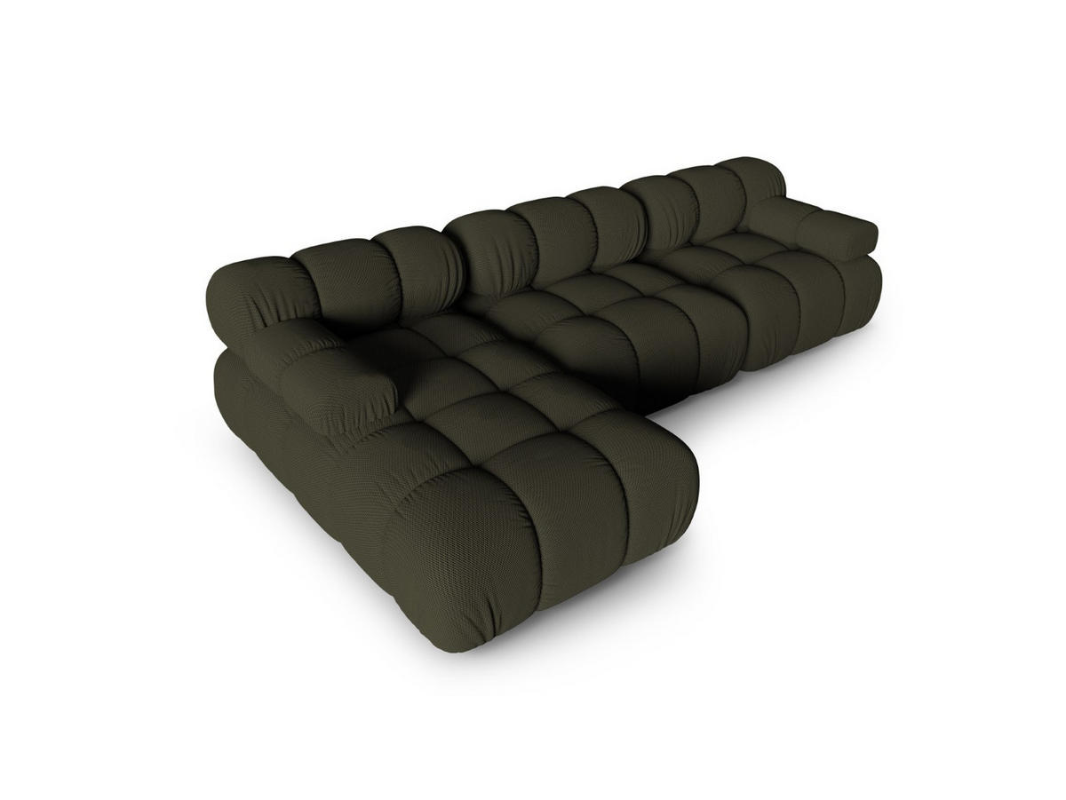 ECKSOFA modular links Bellis aus 3D-Stoff Amazonasgrün 4 Sitzplätze - Waldgrün, Textil (155/282cm) - Micadoni